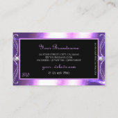 Luxuy  zwarte Paarse sparkle-juwelen Initialen Visitekaartje (Achterkant)