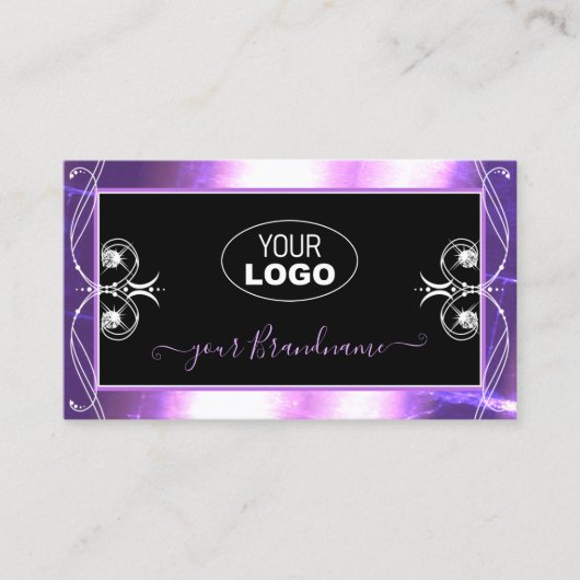 Luxuy  zwarte Paarse sparkle-juwelen met Logo Visitekaartje (Voorkant)