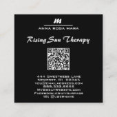 *~* Luxw Paarse Lavendel Glam Initiaal QR AP66 Vierkante Visitekaartje (Achterkant)