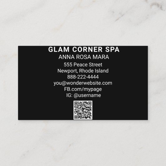 *~* Luxwoekergram Rainbow QR Glitter Beauty Glitz Visitekaartje (Achterkant)