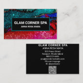 *~* Luxwoekergram Rainbow QR Glitter Beauty Glitz Visitekaartje (Voorkant / Achterkant)