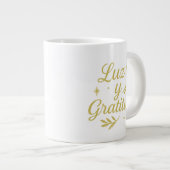 Luz y Gratitud ✨ | Elegant Gold Christmas Design Grote Koffiekop (Voorkant rechts)