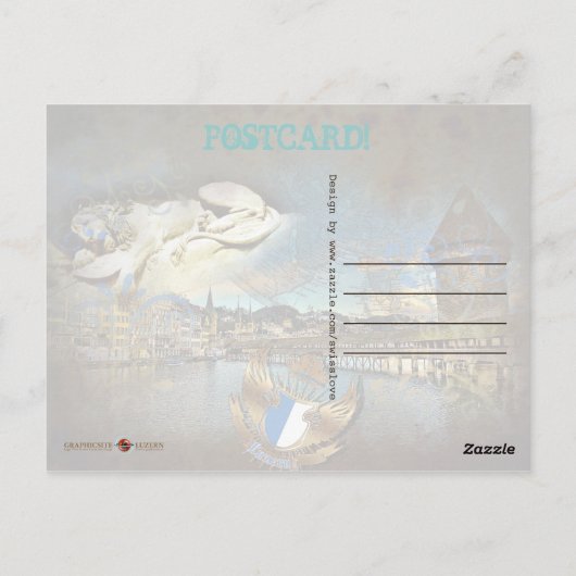 LUZERN  Grunge - Briefkaart (Achterkant)