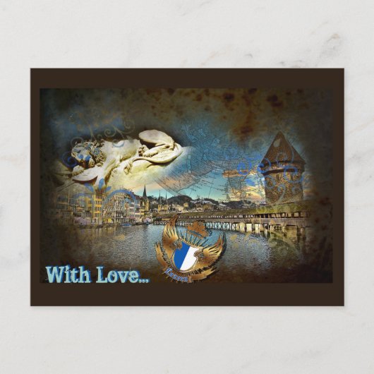 LUZERN  Grunge - Briefkaart (Voorkant)