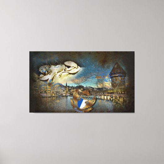 LUZERN  Grunge - Canvas Afdruk (Voorkant)