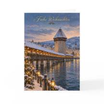 Luzern Kapellbrücke Prettig kerstfeest