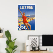 Luzern Kunst Zwitserland Reisposter Strandprint Poster (Thuiskantoor)