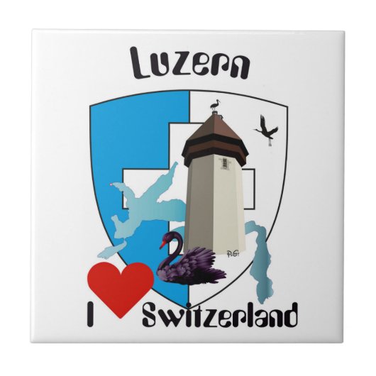 Luzern Schweiz Fliese Tegeltje (Voorkant)
