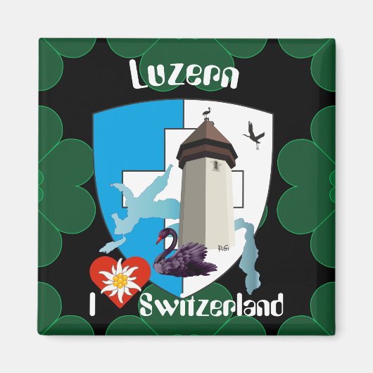 Luzern Schweiz Magnet (Voorkant)