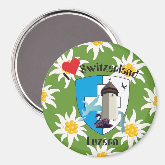 Luzern Schweiz Magnet (Voorkant / Achterkant)