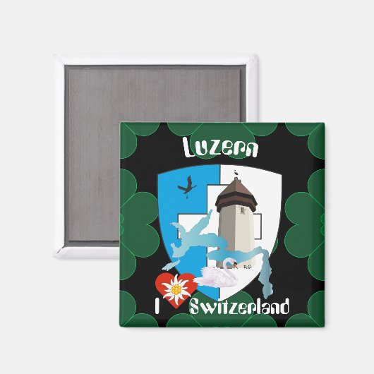 Luzern Schweiz Magnet (Voorkant / Achterkant)