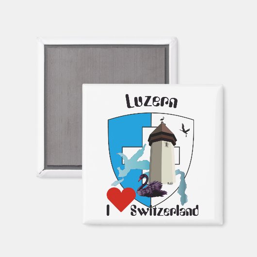 Luzern Schweiz Magnet (Voorkant / Achterkant)