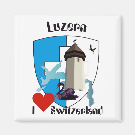 Luzern Schweiz Magnet (Voorkant)