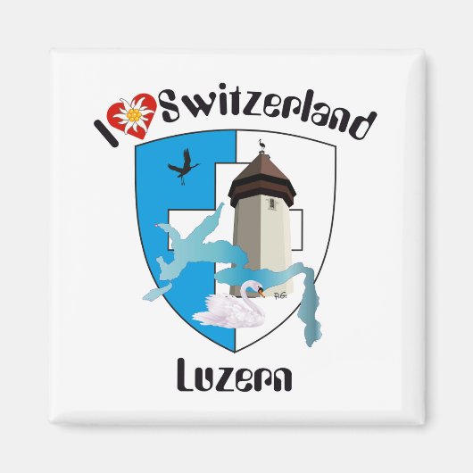 Luzern Schweiz Magnet (Voorkant)