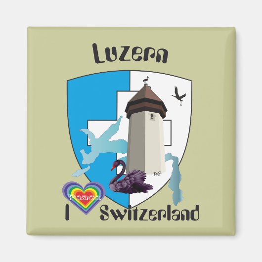 Luzern Schweiz Magnet (Voorkant)