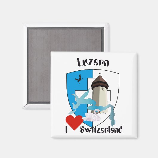 Luzern Schweiz Magnet (Voorkant / Achterkant)