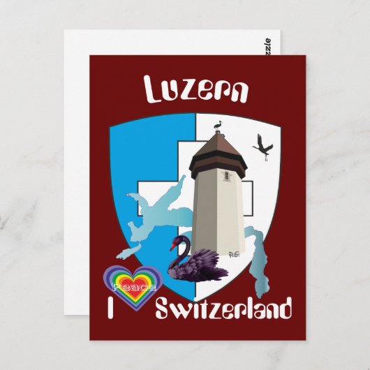 Luzern Schweiz Postkarte Briefkaart (Voorkant / Achterkant)