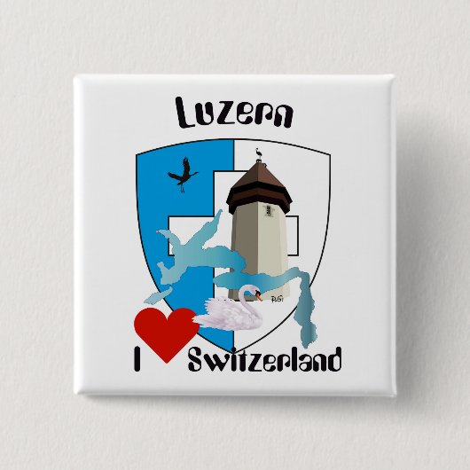 Luzern Schweiz Suisse Svizzera Zwitserland Button (Voorkant)