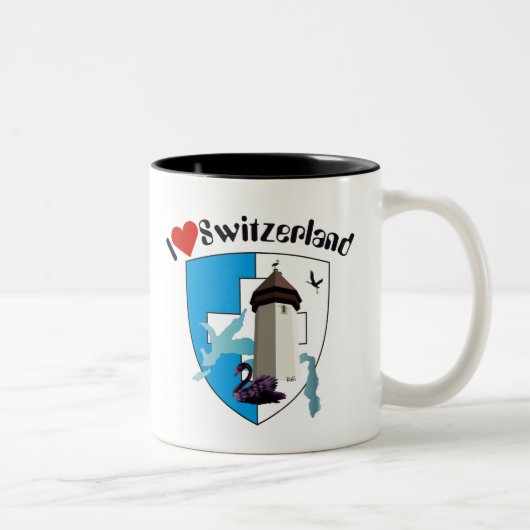 Luzern Schweiz Tasse Tweekleurige Koffiemok (Rechts)