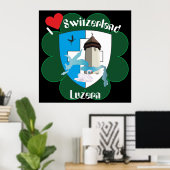 Luzern Schweiz Zwitserland Poster (Thuiskantoor)