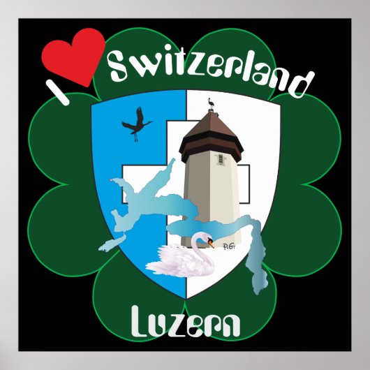 Luzern Schweiz Zwitserland Poster (Voorkant)