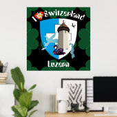Luzern Schweiz Zwitserland Poster (Thuiskantoor)