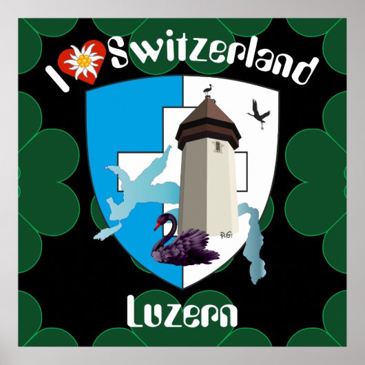 Luzern Schweiz Zwitserland Poster (Voorkant)