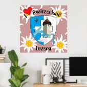 Luzern Schweiz Zwitserland Poster (Thuiskantoor)