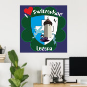 Luzern Schweiz Zwitserland Poster (Thuiskantoor)
