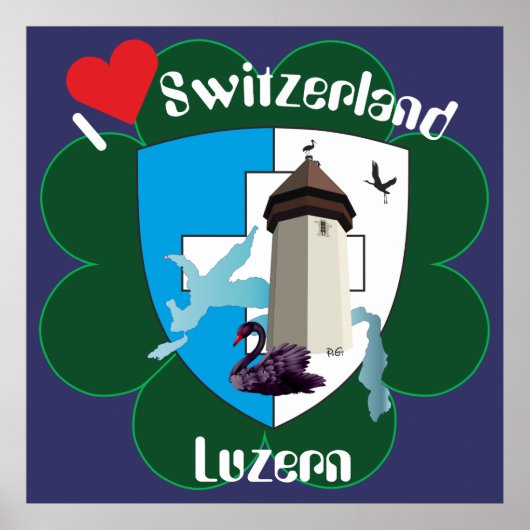 Luzern Schweiz Zwitserland Poster (Voorkant)