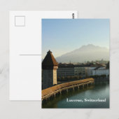 Luzern, Zwitserland Kapel Bridge Briefkaart (Voorkant / Achterkant)