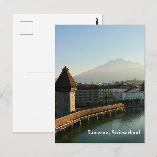 Luzern, Zwitserland Kapel Bridge Briefkaart (Voorkant / Achterkant)