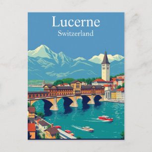 Luzern, Zwitserland Reis Alpen Stadsgezicht Briefkaart