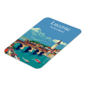 Luzern, Zwitserland Reizen Alpine Townscape Magneet (Linkerzijde)