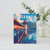 Luzern Zwitserland Reizen Kunst Vintage Briefkaart (Staand voorkant)