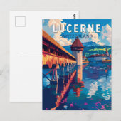 Luzern Zwitserland Reizen Kunst Vintage Briefkaart (Voorkant / Achterkant)