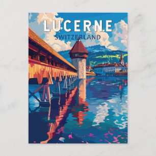 Luzern Zwitserland Reizen Kunst Vintage Briefkaart