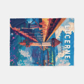 Luzern Zwitserland Reizen Kunst Vintage Fleece Deken (Voorkant (Horizontaal))