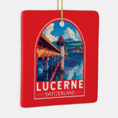 Luzern Zwitserland Reizen Kunst Vintage Keramisch Ornament (Rechts)