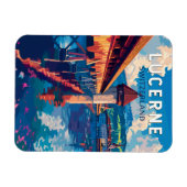 Luzern Zwitserland Reizen Kunst Vintage Magneet (Horizontaal)