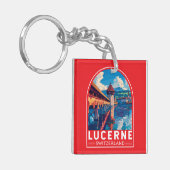 Luzern Zwitserland Reizen Kunst Vintage Sleutelhanger (Voorkant Links)