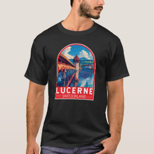 Luzern Zwitserland Reizen Kunst Vintage T-shirt