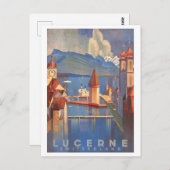  Luzern Zwitserland Reizen Poster Briefkaart (Voorkant / Achterkant)