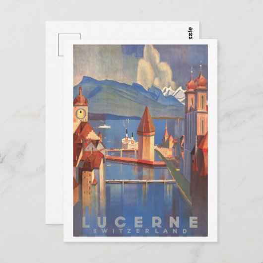  Luzern Zwitserland Reizen Poster Briefkaart (Voorkant / Achterkant)