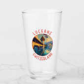 Luzern Zwitserland Retro Distressed Circle Glas (Voorkant)