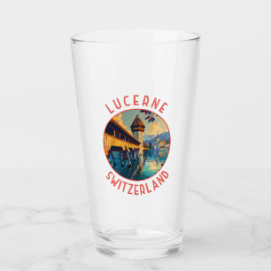 Luzern Zwitserland Retro Distressed Circle Glas
