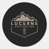 Luzern Zwitserland Ronde Sticker (Voorkant)