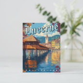 Luzern Zwitserland Vintage Travel Briefkaart (Staand voorkant)
