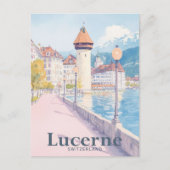 Luzern Zwitserland Waterverf reisillustratie Briefkaart (Voorkant)