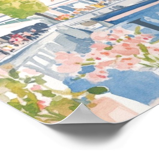 Luzern Zwitserland Waterverf Schilderij Reizen Poster (Hoek)